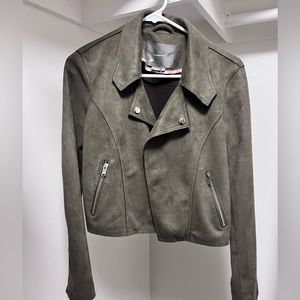 Anthropologie green suede jacket